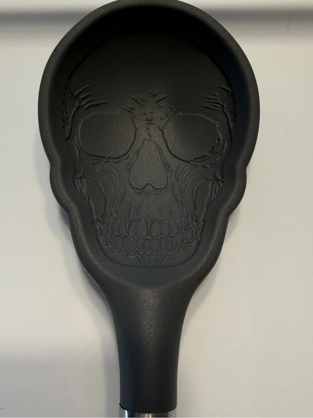 Black Skull Silicone Large Spoon - Kitchen Accessory Halloween Goth